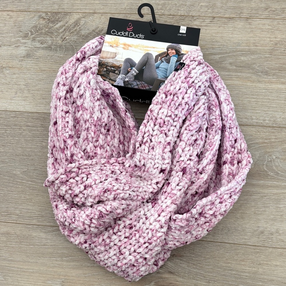 Cuddl Duds Pink Marled Infinity Scarf